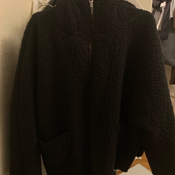 fluffy reversible fleece coat - Picture 3 of 4